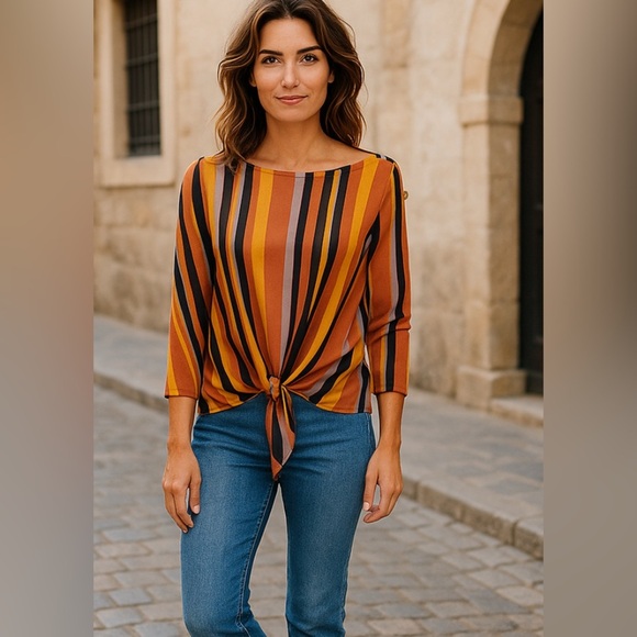white birch Tops - White Birch Tie Front Tunic Top